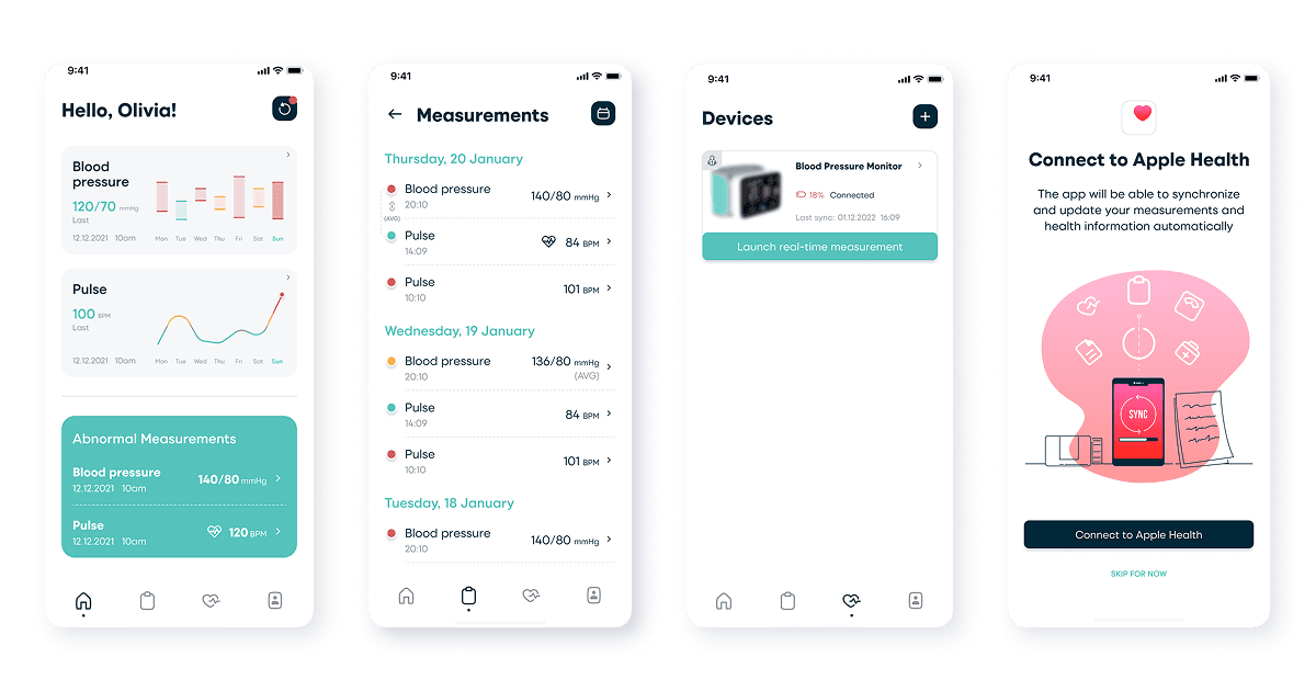 Mobile IoT App for a Smart Blood Pressure Monitor